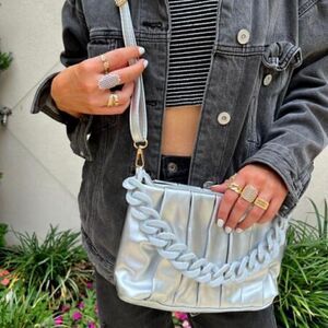 The Cameron BAG - Shoulder Bag - Soft Vegan Leather Tan Bag - Chain Strap